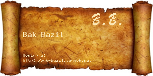 Bak Bazil névjegykártya